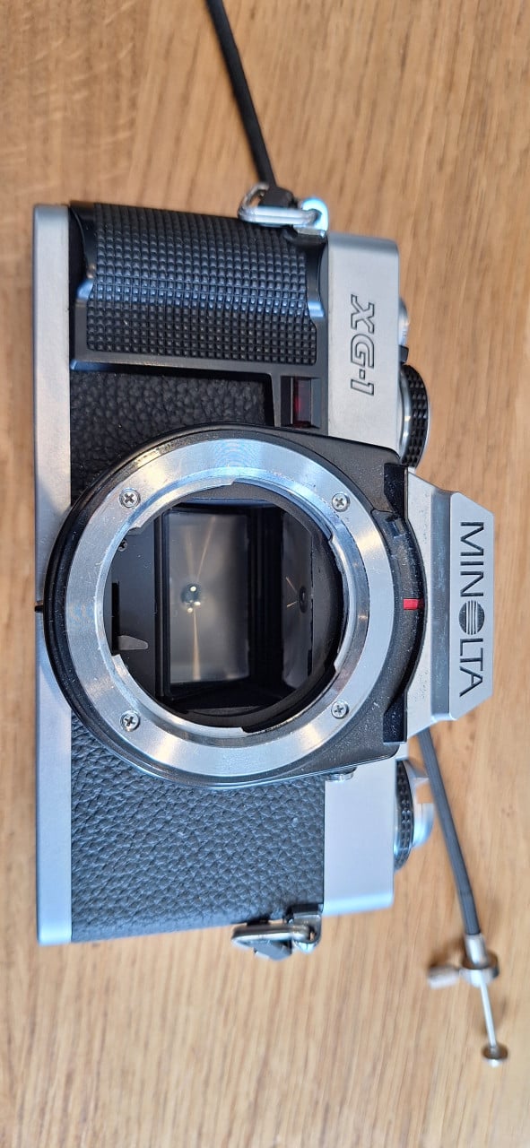 Minolta XG-1 analoge camera met accessoires
