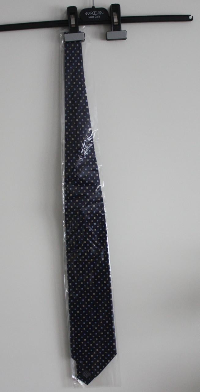 Nieuwe stropdas donkerblauw  met patroon ronde