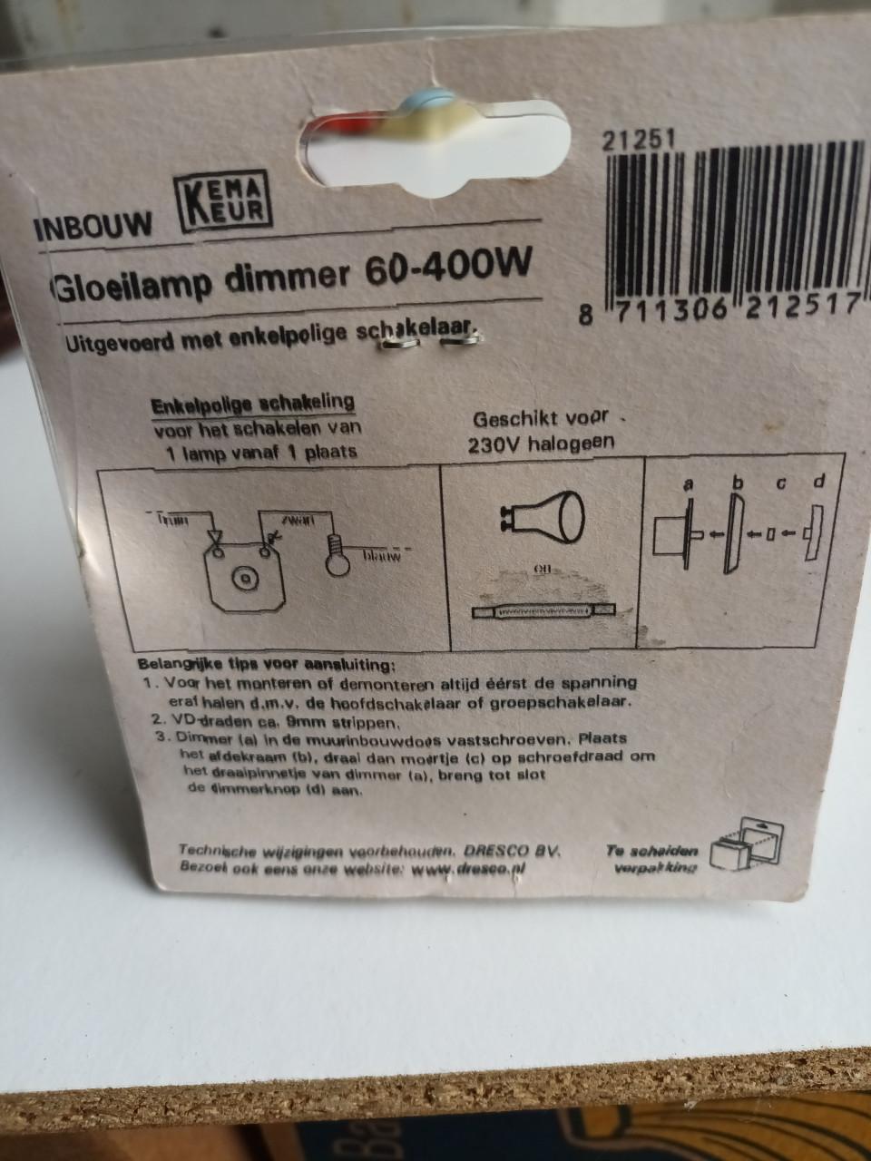 Inbouw dimmer