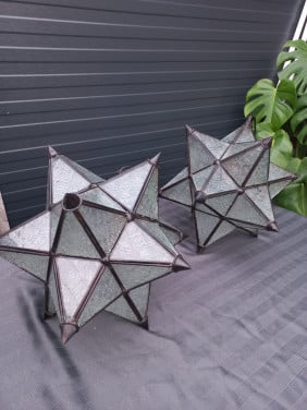 2x prachtige Industriële Retro Wind Glas Ster Kroonluchter Plafond Lampe