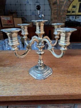 5 armige kandelaar zilver / verzilverd
