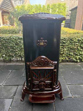 Hagelnieuwe retro ovale gietijzeren houtkachel of kolen 14KW