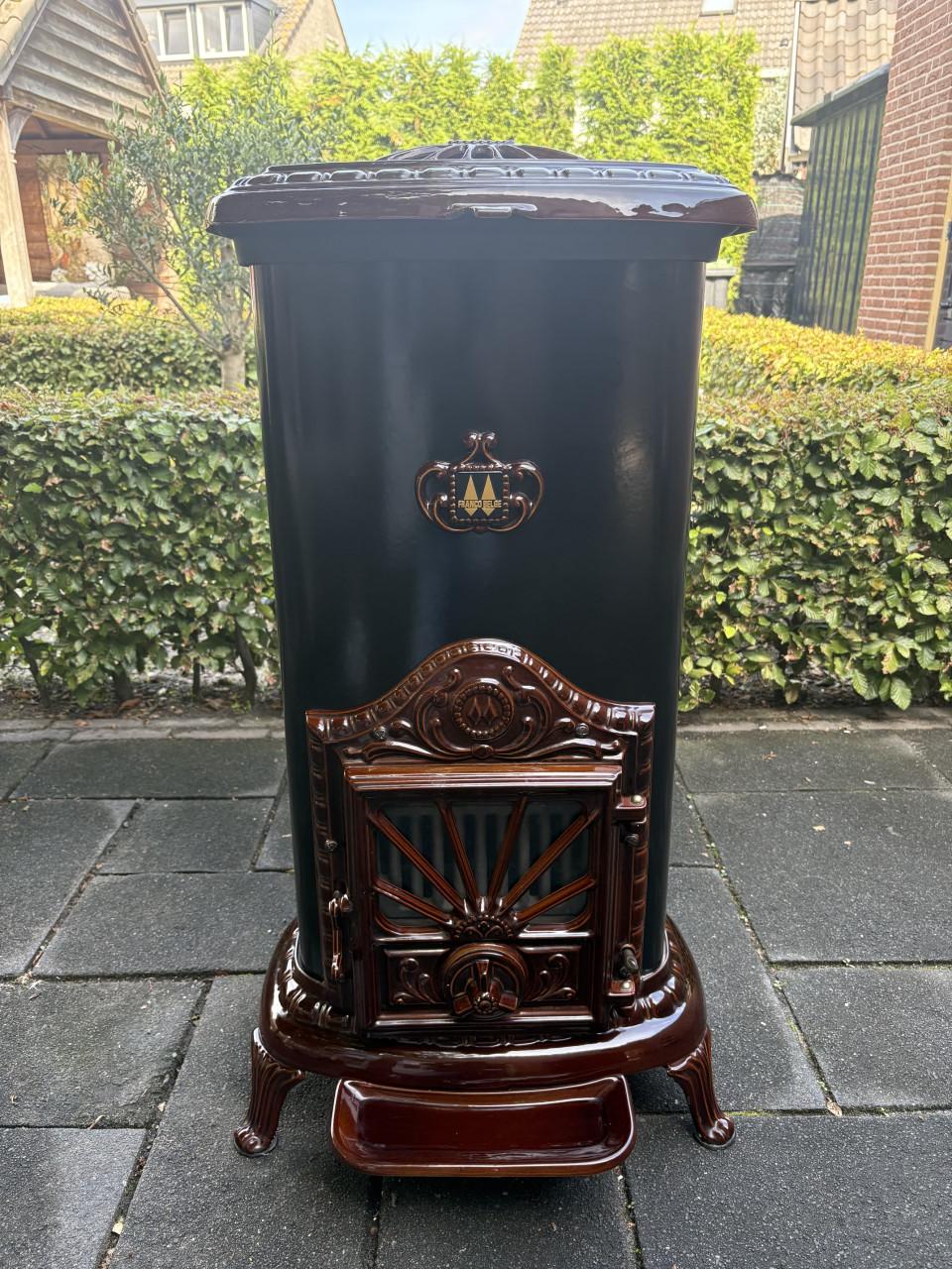 Hagelnieuwe retro ovale gietijzeren houtkachel of kolen 14KW
