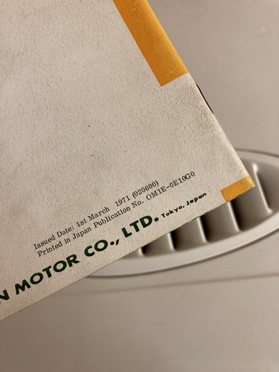 Instructieboekje Datsun 100A  1971