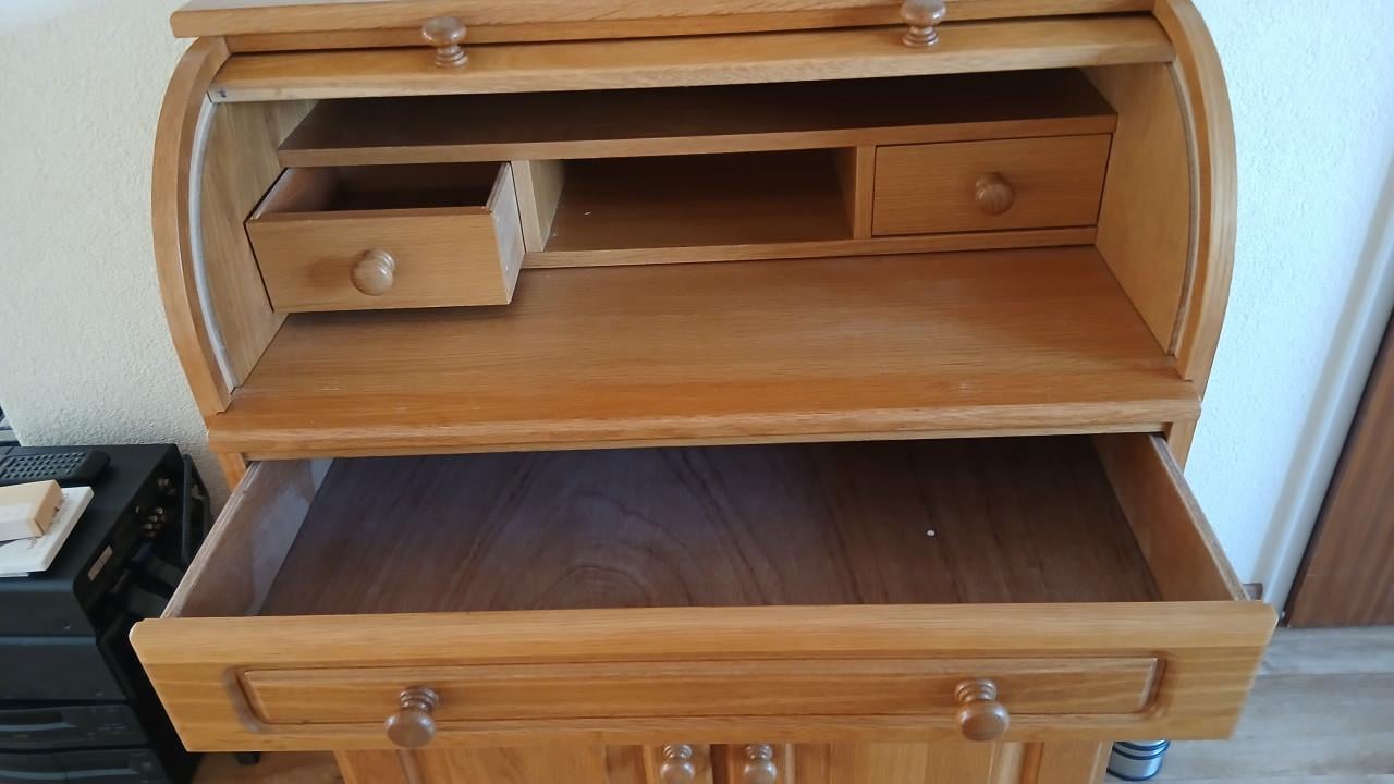 Bureau roldeurtje plank om uit te schuiven voor pc werkblad buro licht eik