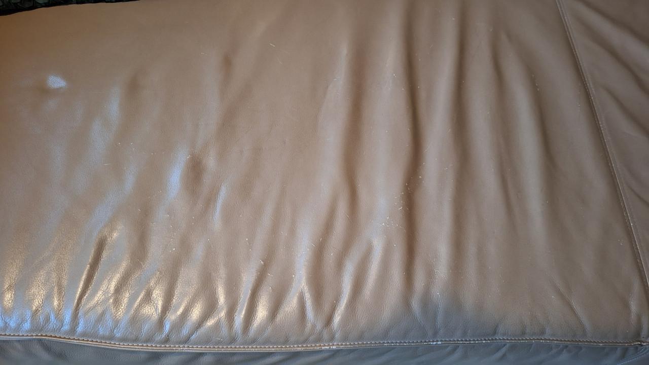 Montel lederen 3-zitsbank met voetenbank