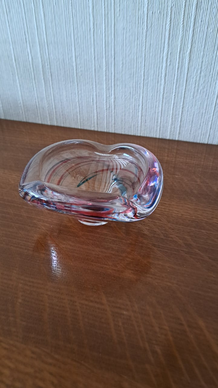 Mooie glazen asbak van Murano glas.