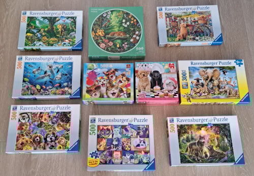 Diverse Ravensburger dieren puzzels 500 stukjes