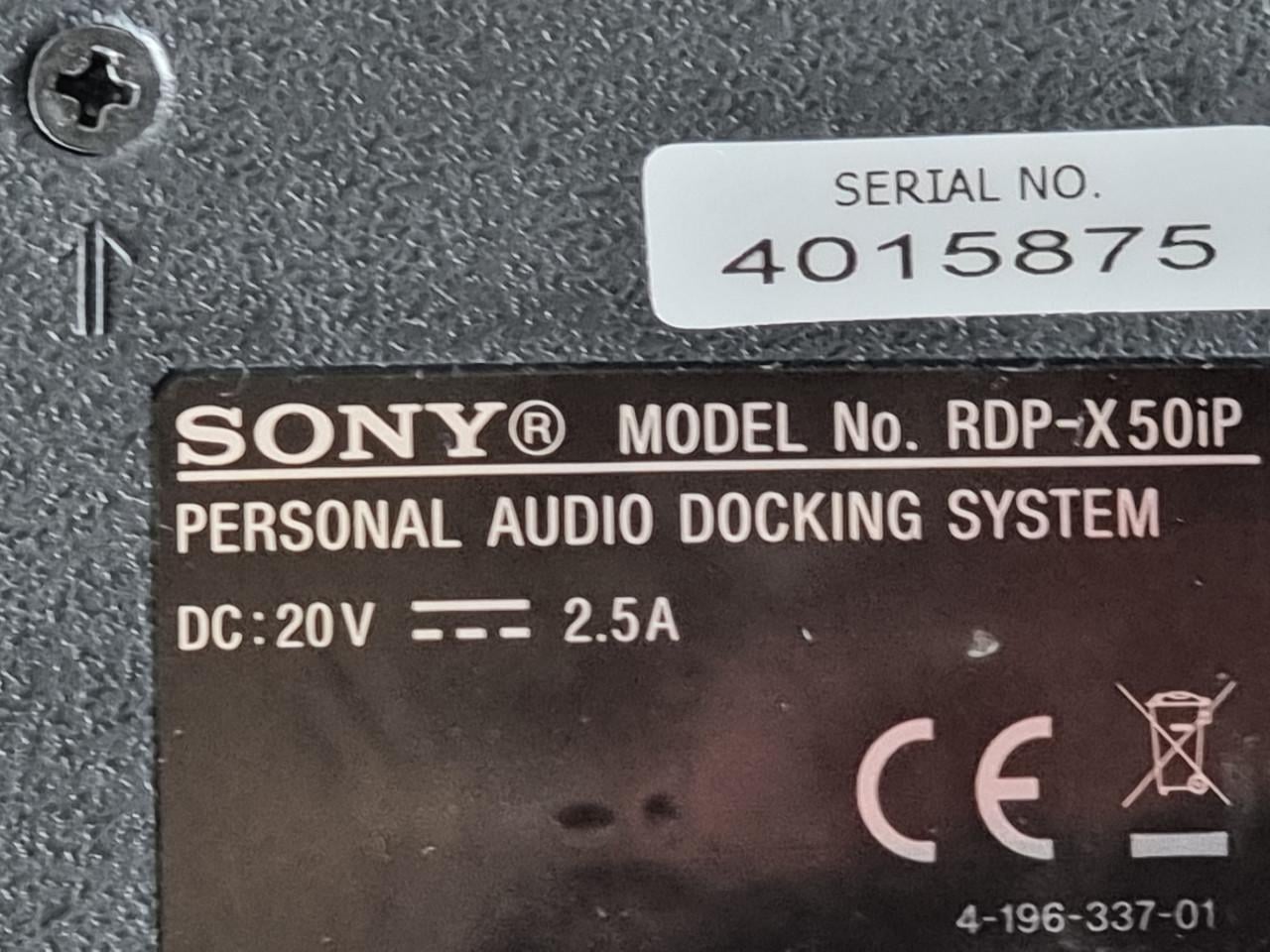 Sony RDP-X50IP Docking Systeem met Ipod MC027