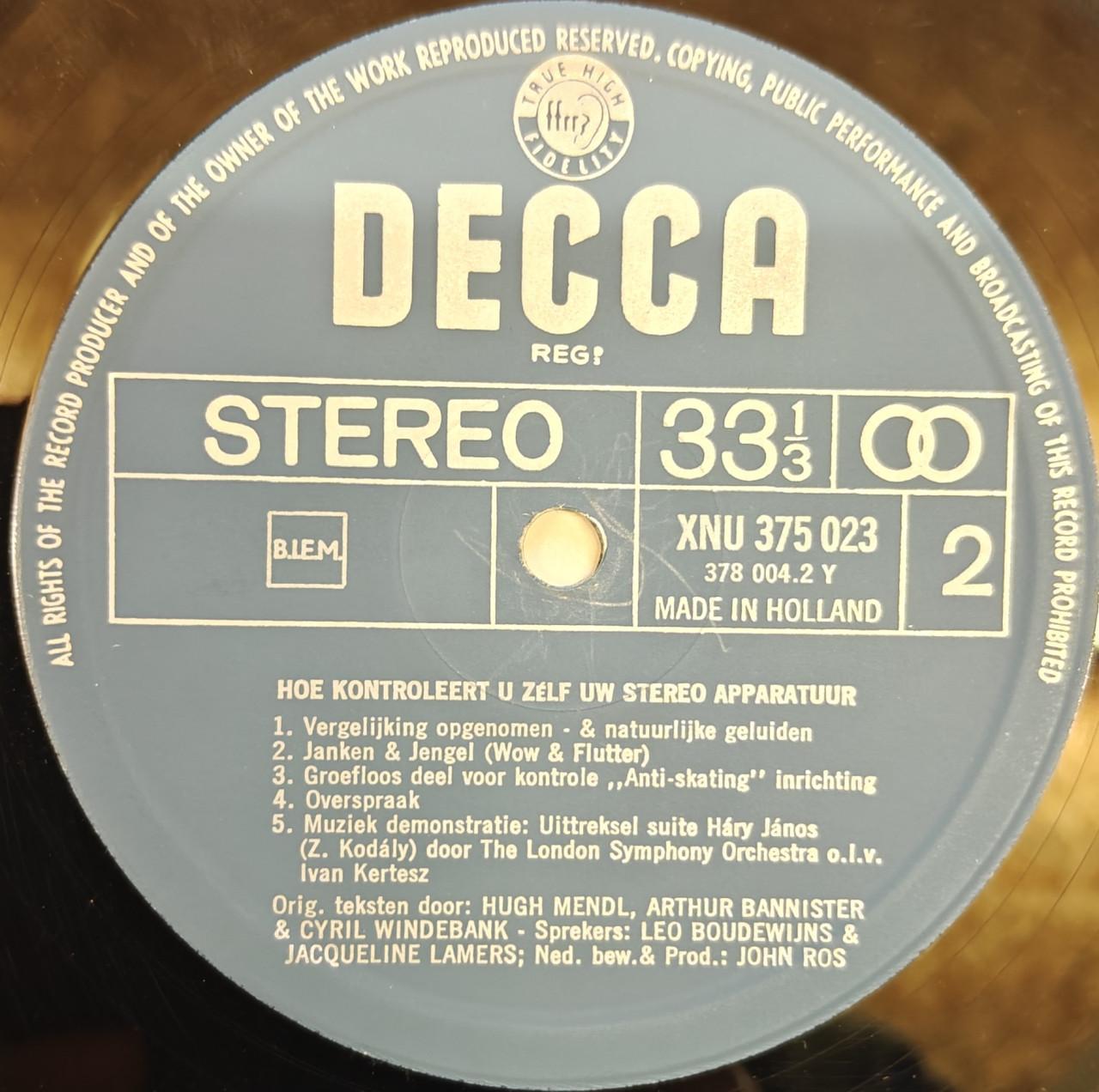 Te Koop LP Stereo Testset LP’s