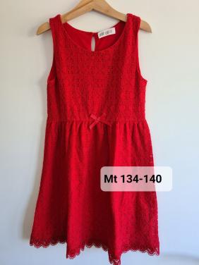Rood kant jurkje van H&M Maat 134-140