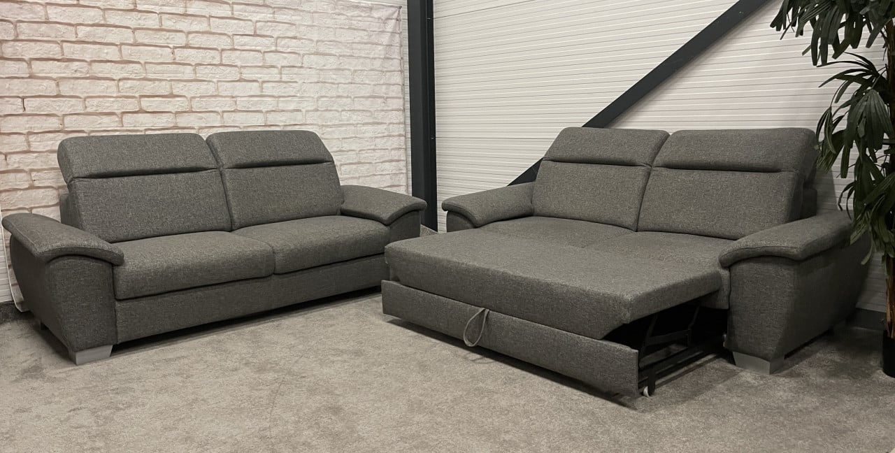 GRATIS LEVERING HEEL NL H&H 2x3 Zits Stoffen Bankstel + Slaap functie