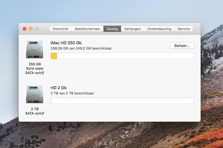 Apple iMac 21" met 16 Gb, SSD 250 Gb en HD 2 Tb