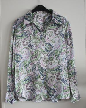 Groen witte  blouse maat 38