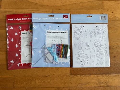 Maak je eigen Kerst Kadotas compleet 3 stuks voor € 1