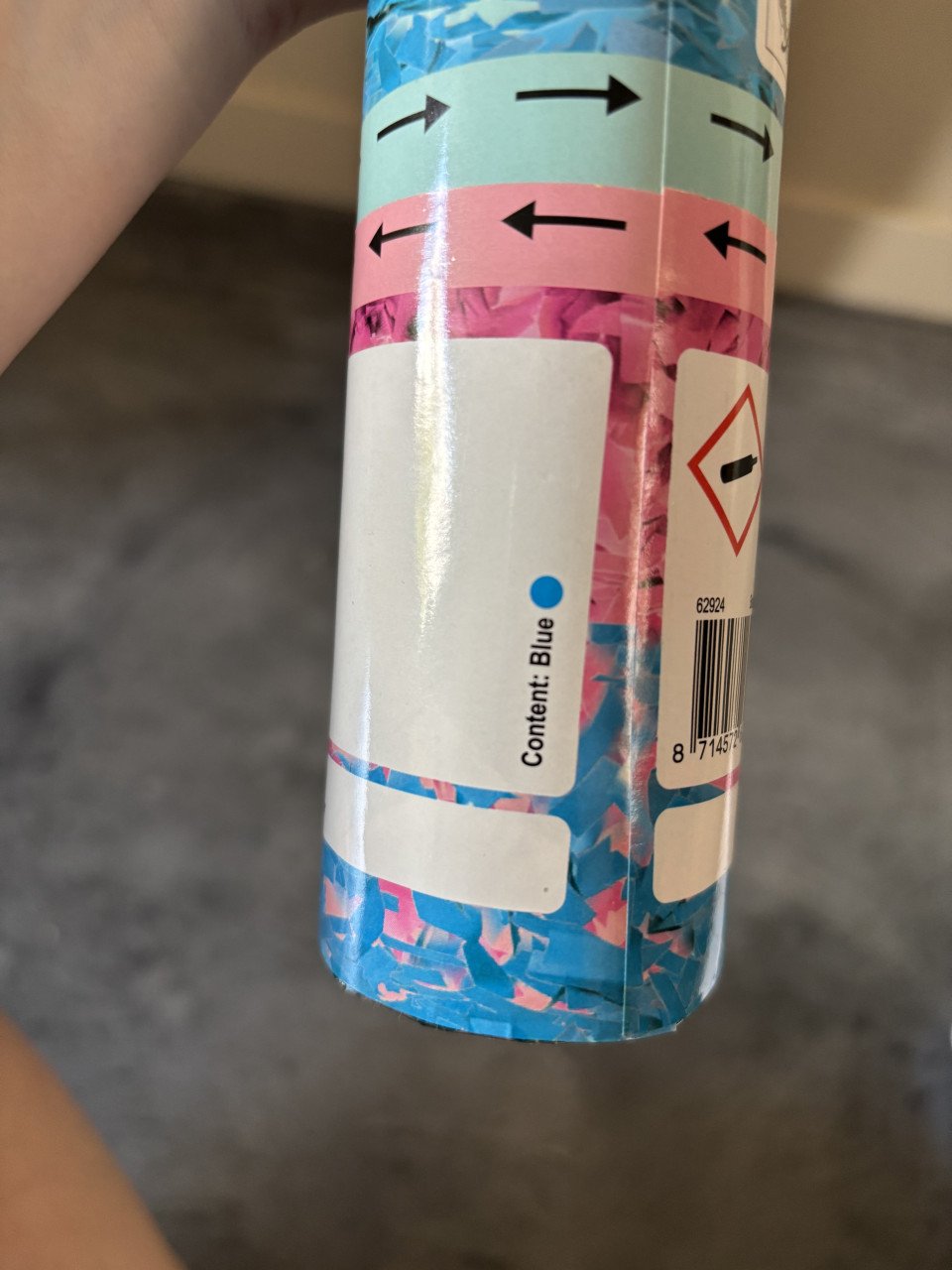 Gender reveal confetti kanon BLAUW