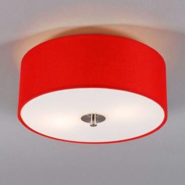 Ronde plafondlamp rood, 2x - QAZQA