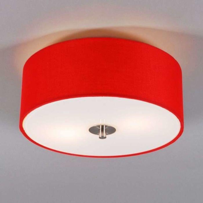 Ronde plafondlamp rood, 2x - QAZQA