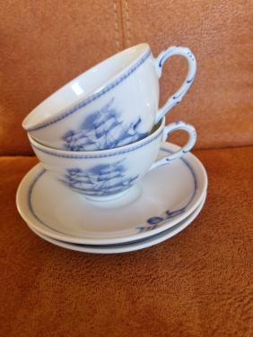 2 porseleinen kop en schotels windjammer