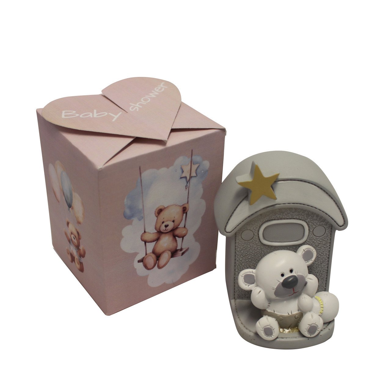 Cadeau van opa en oma een spaarpot voor de babyfooi