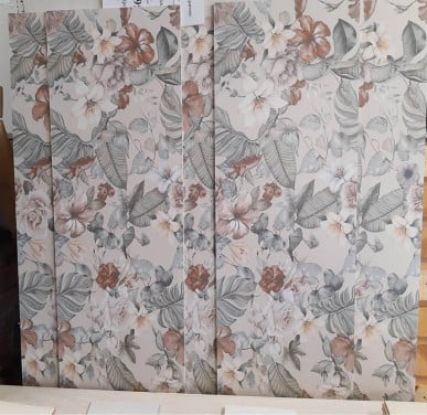 3035-205 ca 2,4 m² decortegels met bloemenpatroon, 40x120 cm
