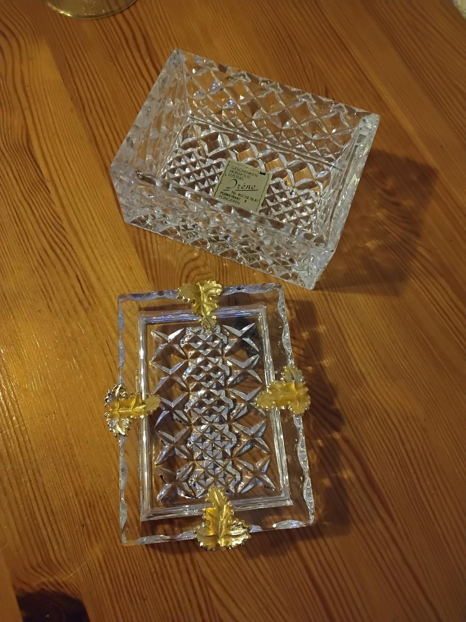 Kristallen sigarettenbewaardoos/ asbak