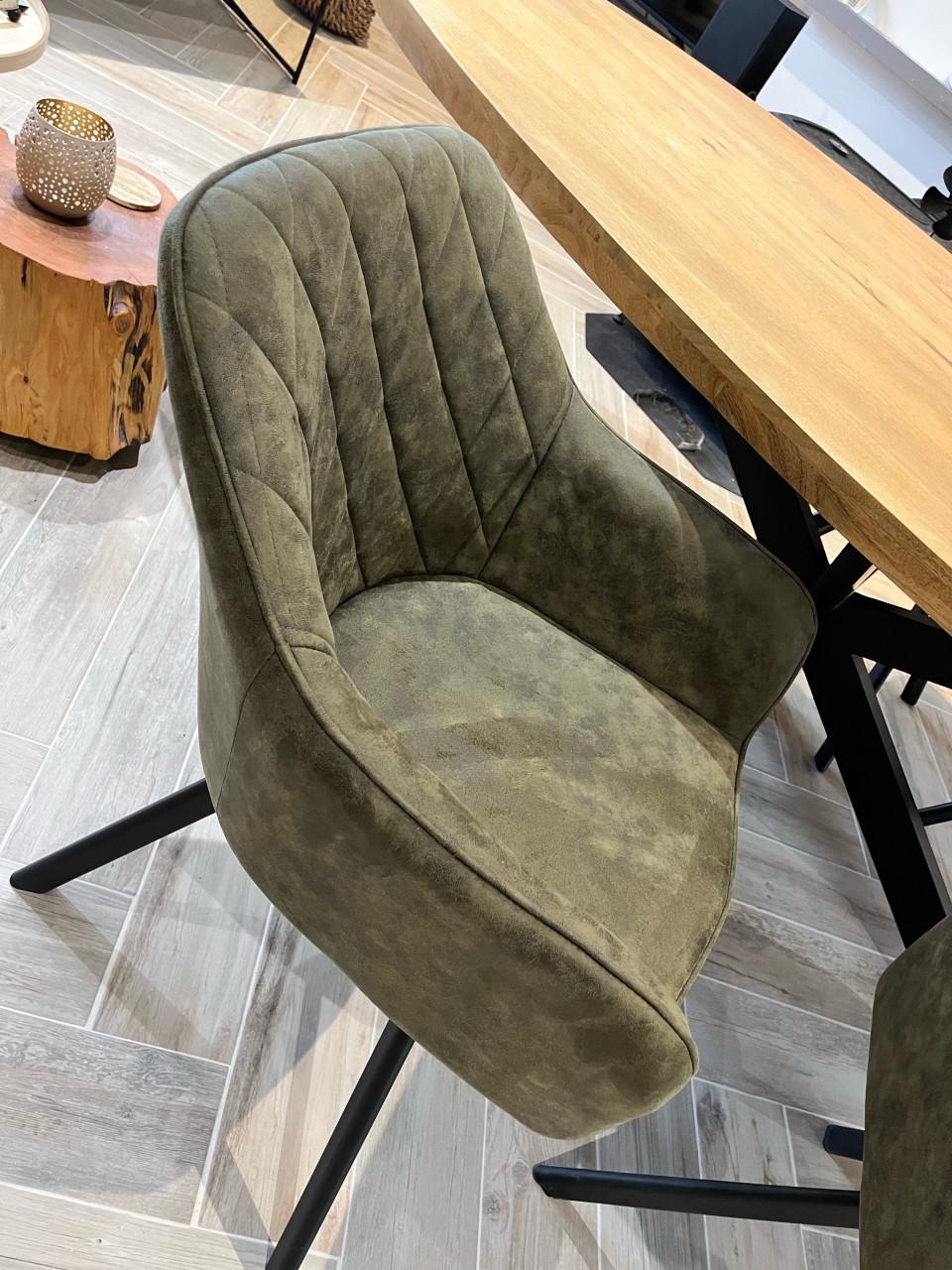 4 x nieuwe olijfgroene velvet design eetkamerstoel