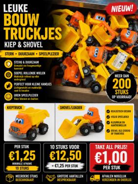 Strandspeelgoed werkvoertuigen / shovel speelgoed – 200+ op voorraad