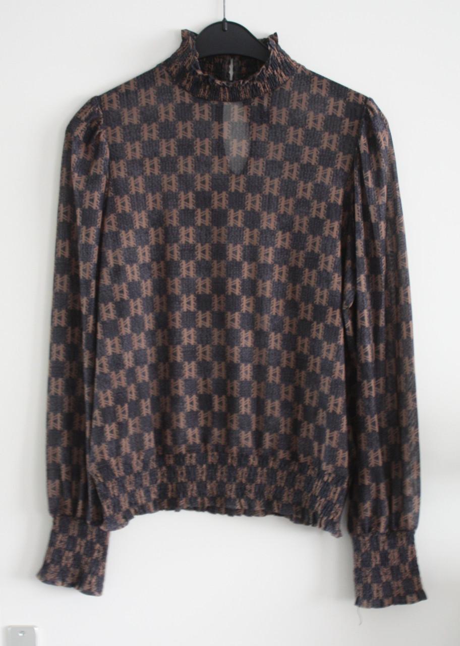 Bruin grijze blouse shirt maat s