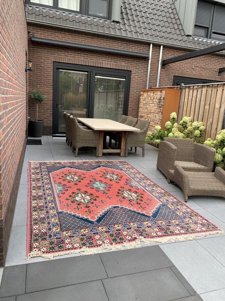 💐Prachtig Sfeervol Kleurrijk Handgeknoopt Vintage Vloerkleed💐