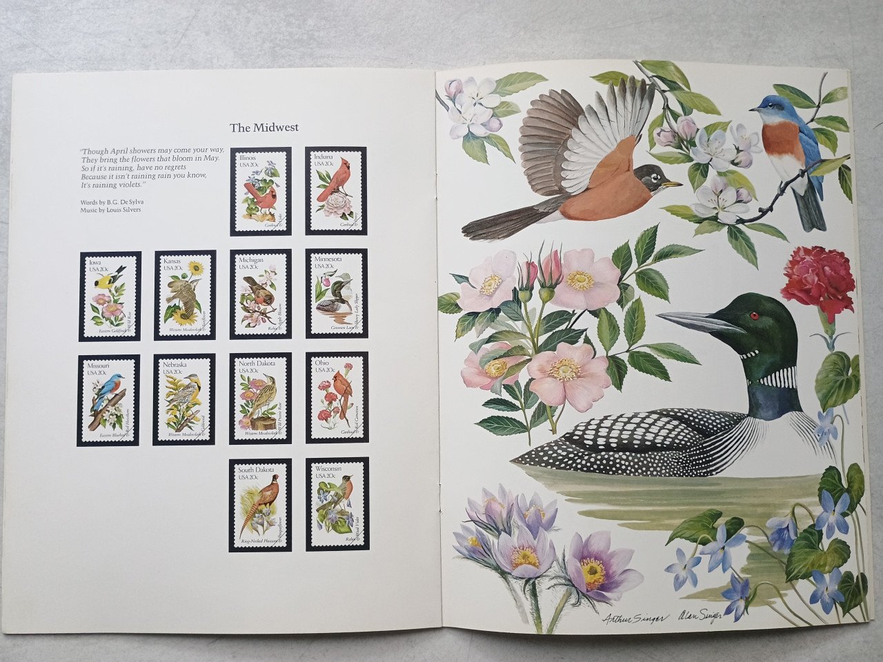 Postzegels USA The 1982 - 50 state bird and flowers mint set