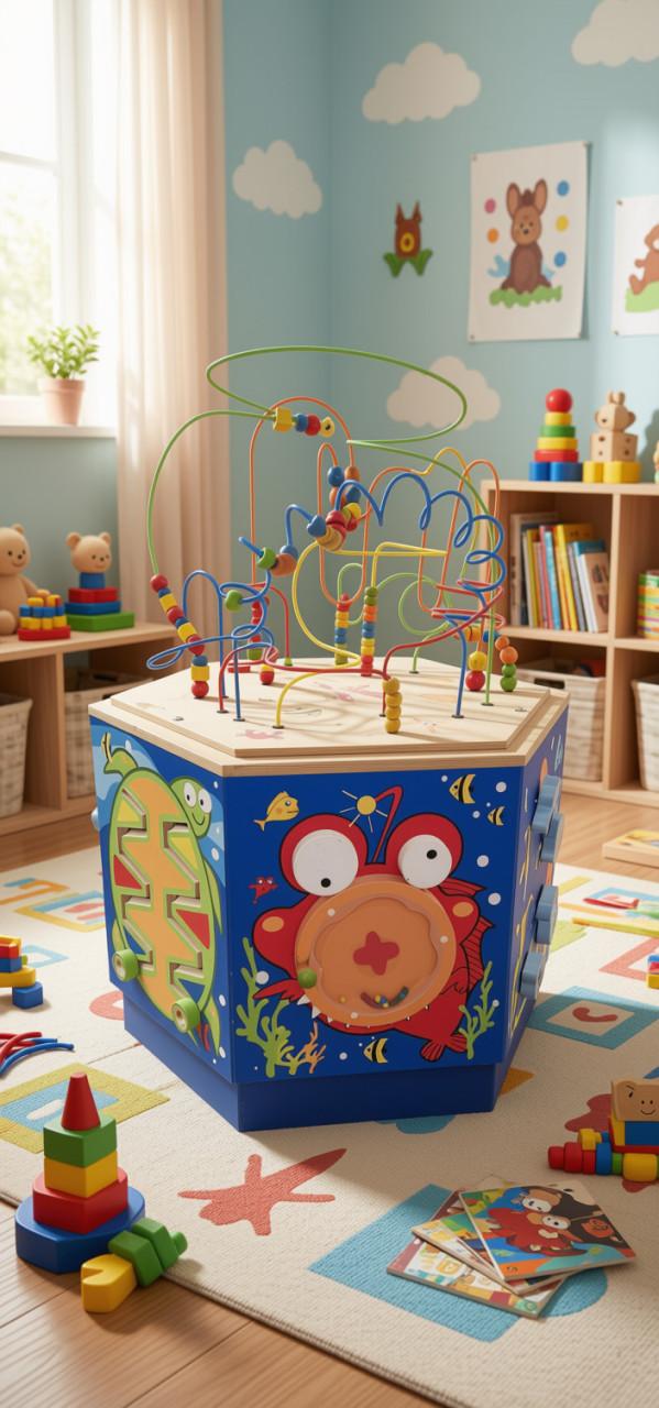 Grote Hape Coral Reef Houten Activiteitenkubus / Kralentafel XXL