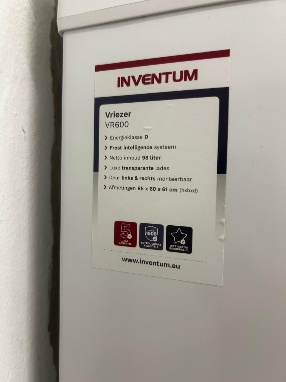 Vrieskast tafelmodel inventum VR600