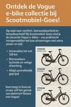 Nu van Vogue fietsen bij Scootmobiel-Goes