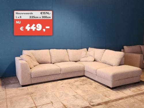 Hoekbank Crème 4/5-Zits L225cmB300cm