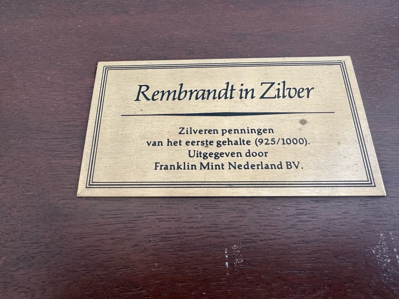 Rembrand in Zilver 1974
