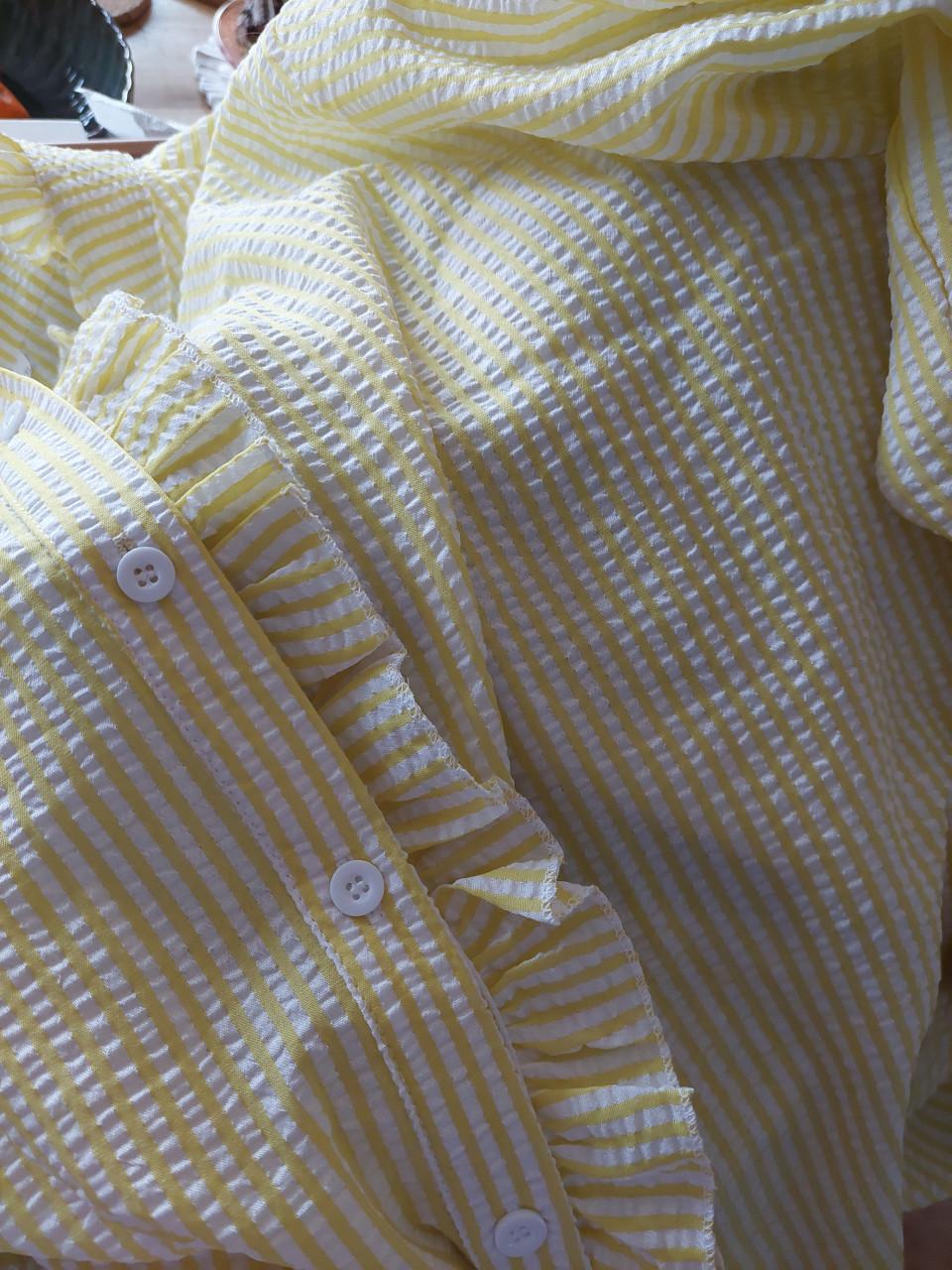 Nieuwe geel gestreepte damesblouse mt xl