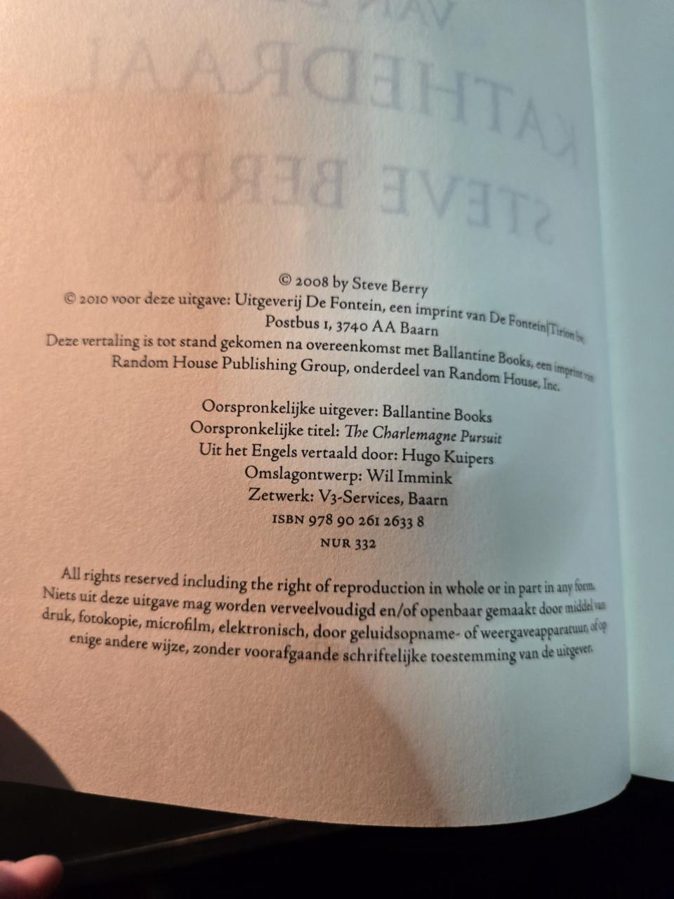 Boek: Het geheim van de kathedraal ; Steve Berry 2010