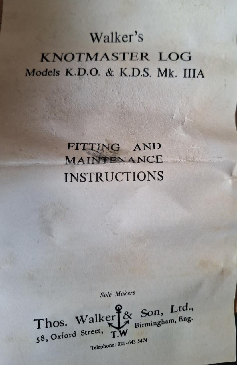 Een complete Walker's Knotmaster Log Mk IIIA in originele kist