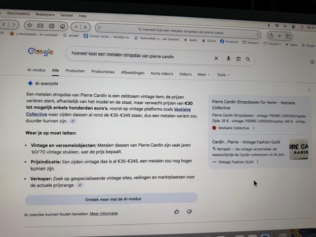 Mooie metalen stropdas in de vorm van een Vis