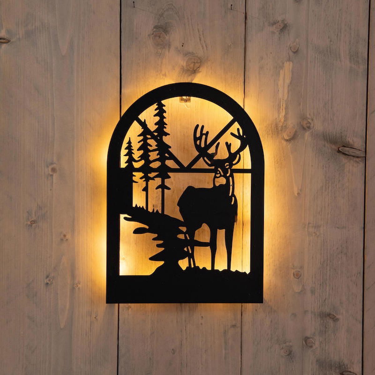 Kerstster verlicht 60cm zwart met LED