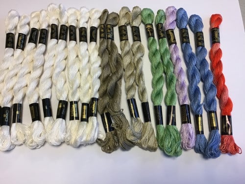 19x DMC perle 5 - 25 gram borduurgaren haakgaren hardanger