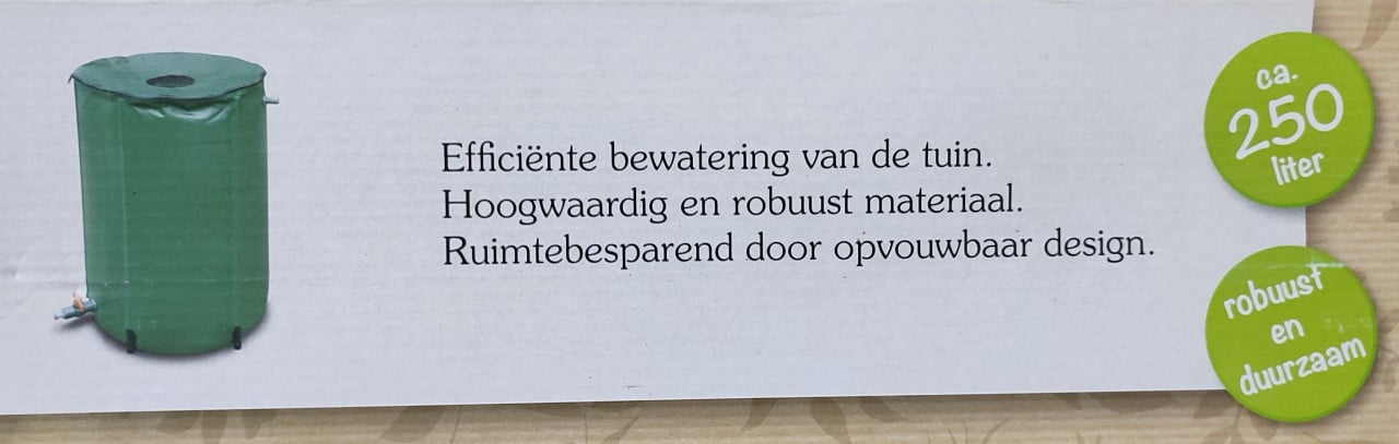 Opvouwbare regenton van 250L - €10