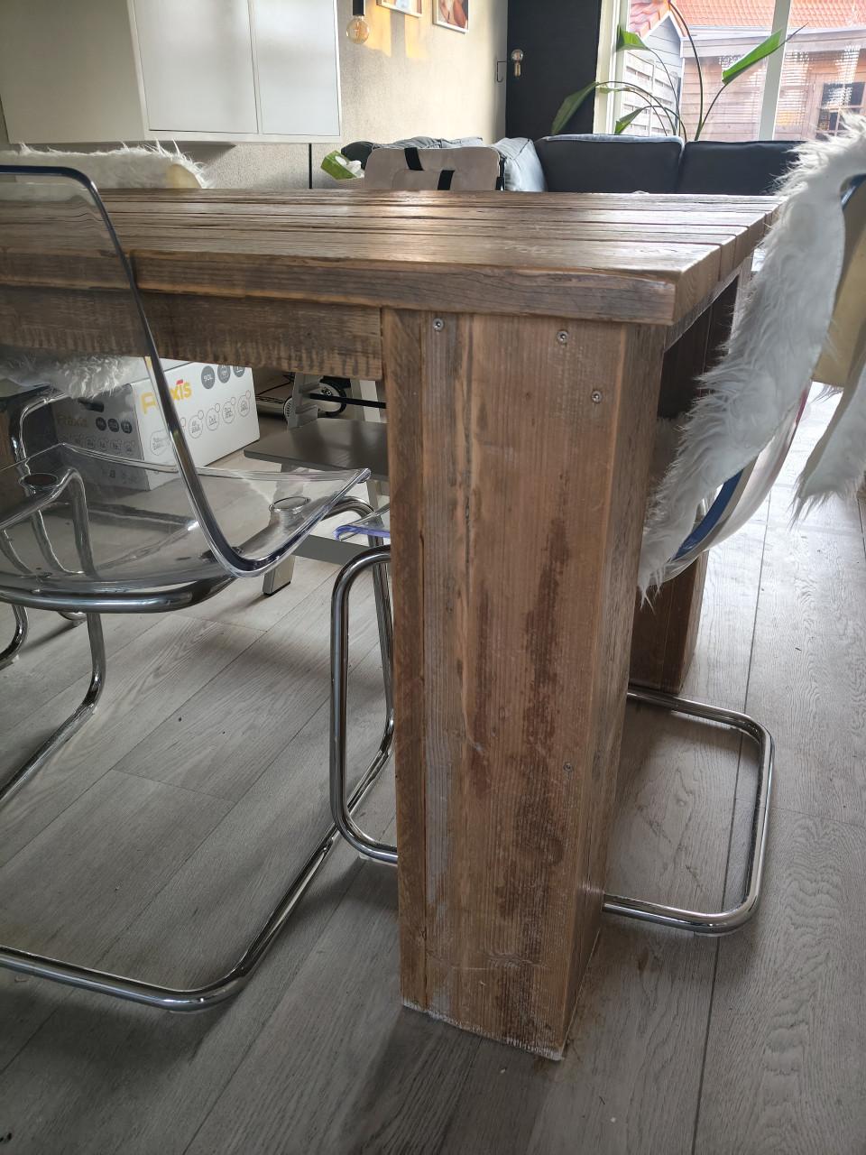 Houten eettafel