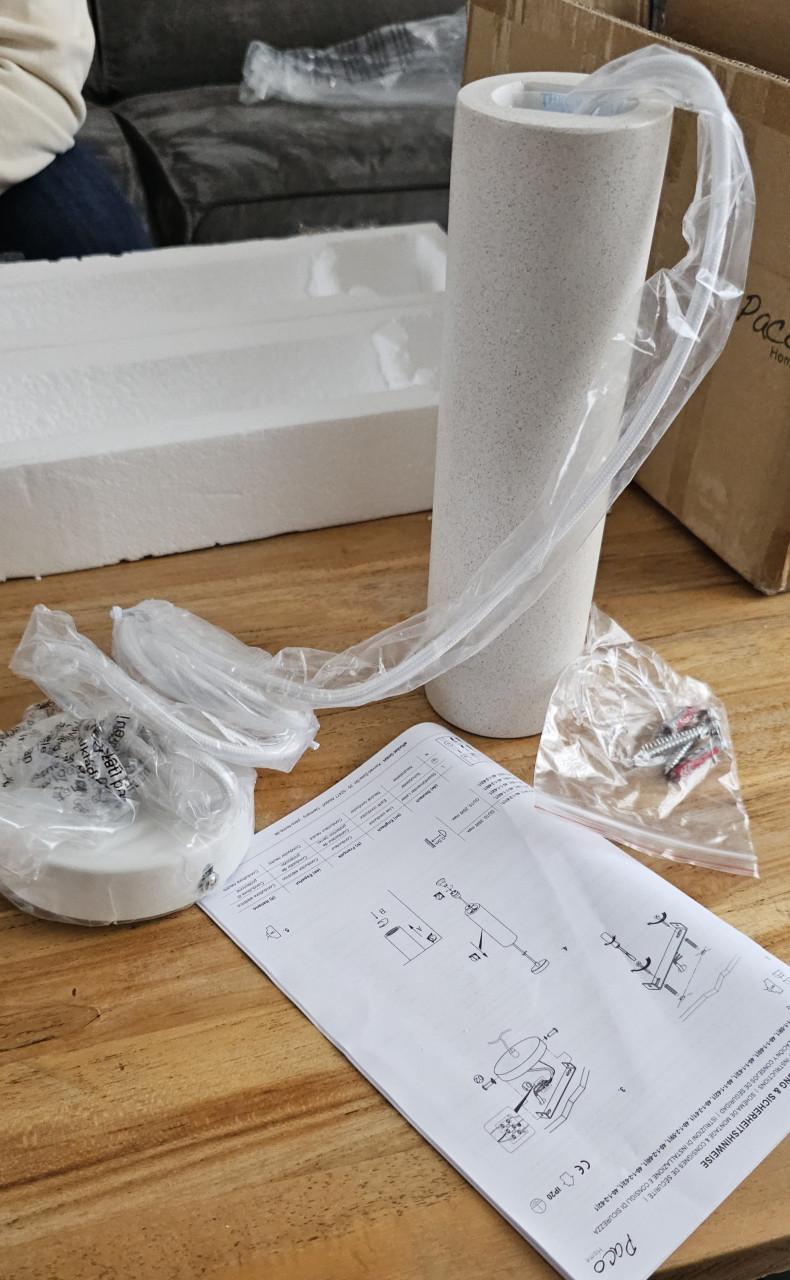 Hanglamp beton/zand look nieuw