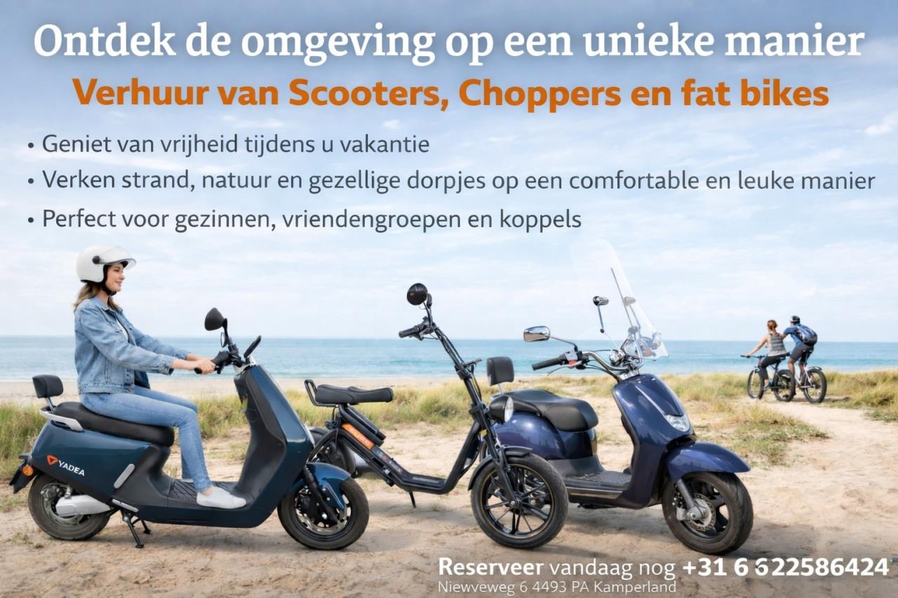 Verhuur van Scooters, Choppers en fat bikes