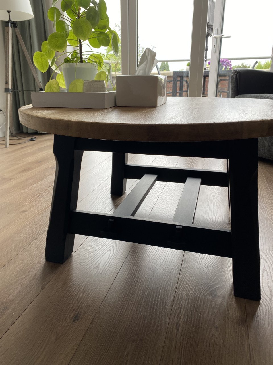 Salontafel eiken 100 cm rond 51 hoog