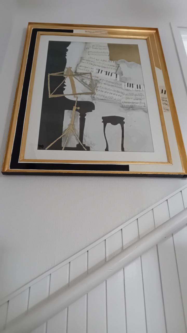 Schitterend Piano Schilderij met glasplaat!