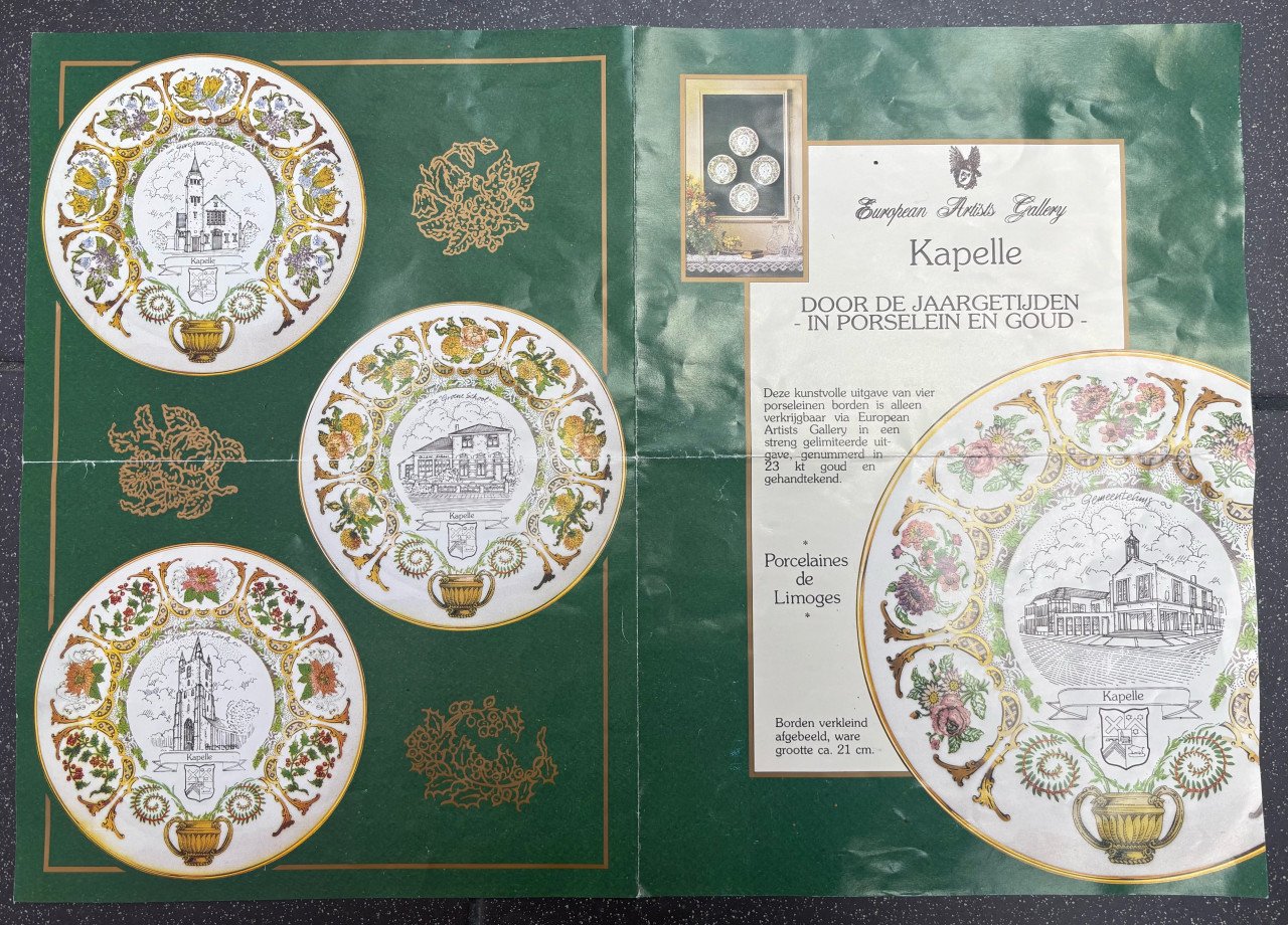 Set van 4 Limoges porseleinen Kapelle-borden – 23k goud