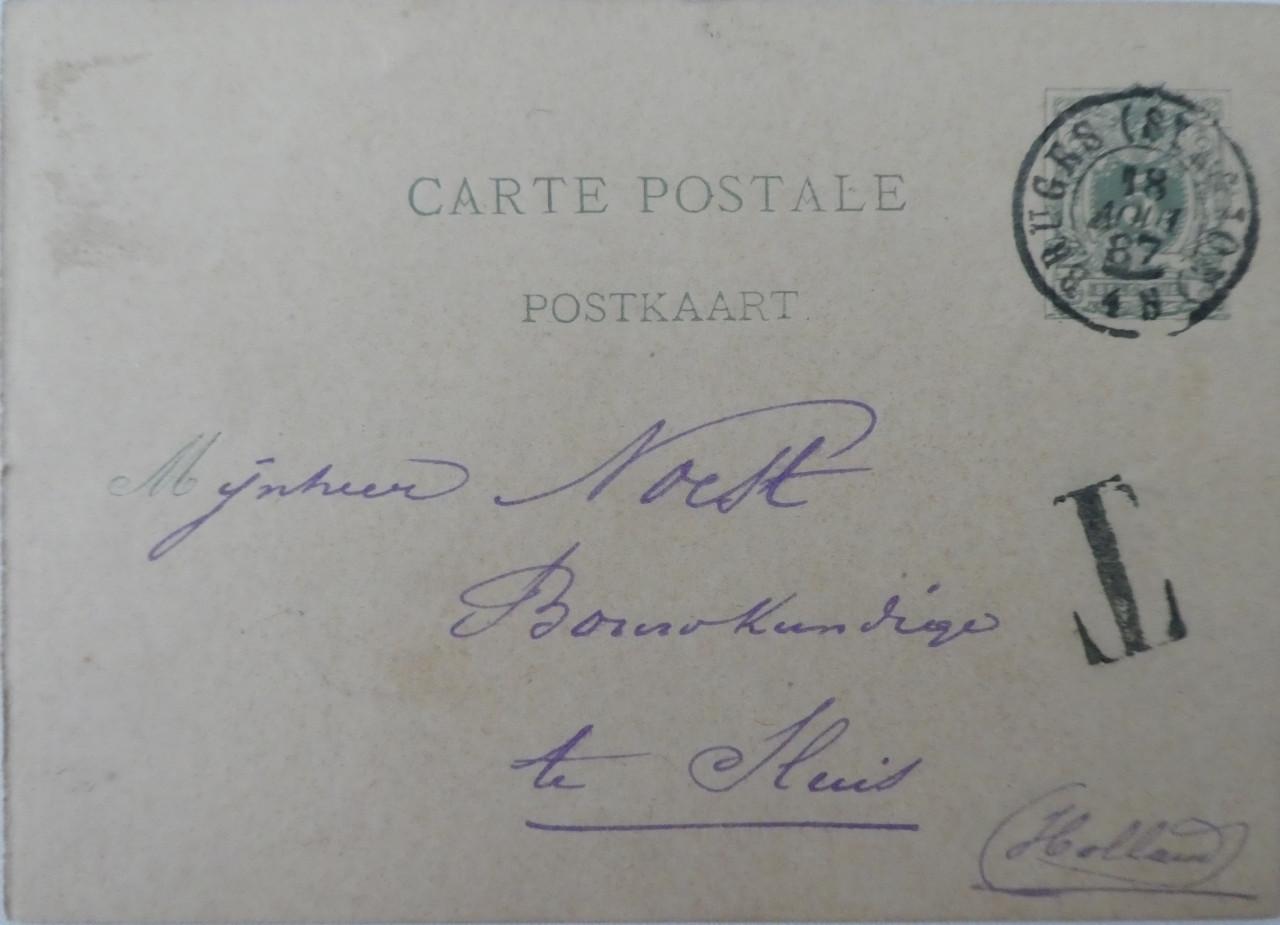 Briefkaarten 3x, 1887, 1897, 1898, Brugge – Sluis